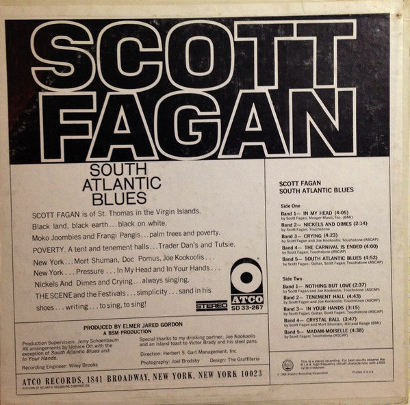 Scott Fagan : South Atlantic Blues (LP, Album, CT )