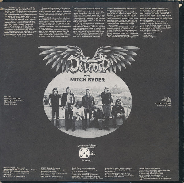 Detroit (2) With Mitch Ryder : Detroit (LP, Album)