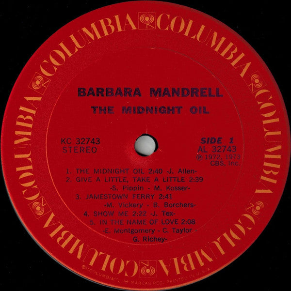 Barbara Mandrell : The Midnight Oil (LP, Album)