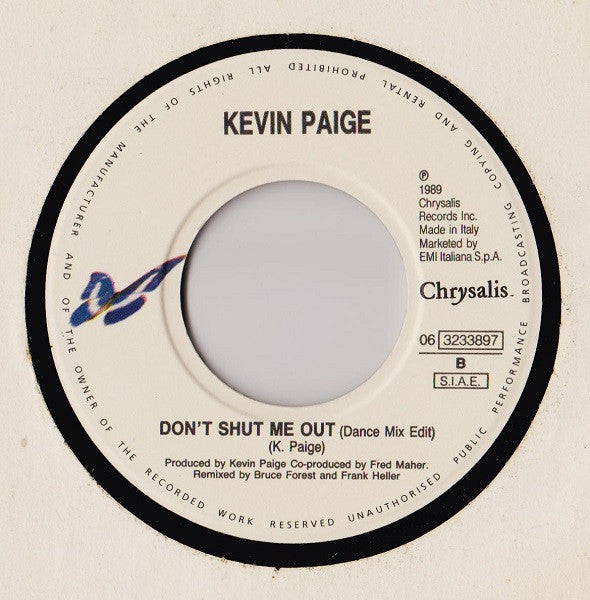 Kevin Paige : Don't Shut Me Out (7")