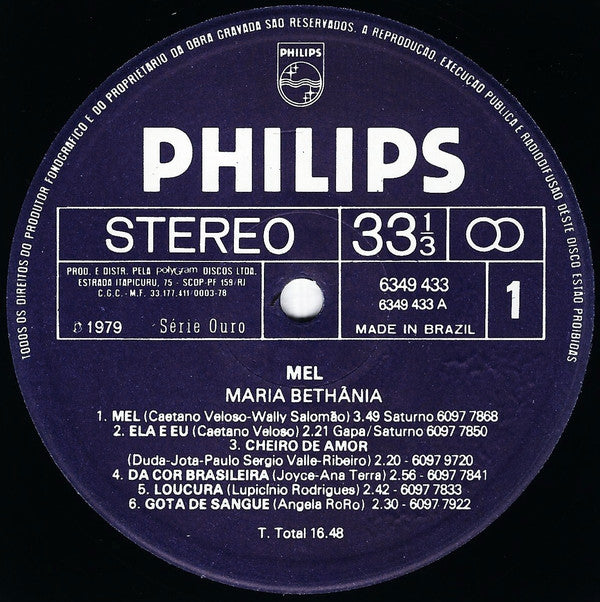 Maria Bethania* : Mel (LP, Album)