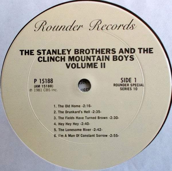 The Stanley Brothers And The Clinch Mountain Boys : The Columbia Sessions, 1949-1950, Volume Two (LP, Comp)