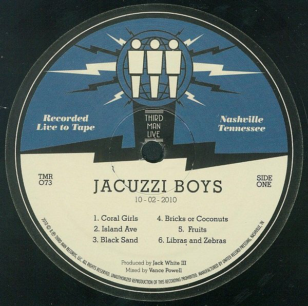 Jacuzzi Boys (2) : Live At Third Man (LP, Album)