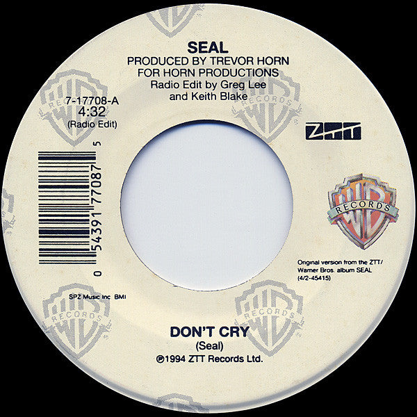 Seal : Don't Cry (7", Single)