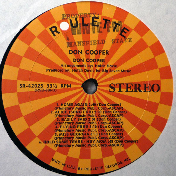 Don Cooper : Don Cooper (LP, Album, Abb)