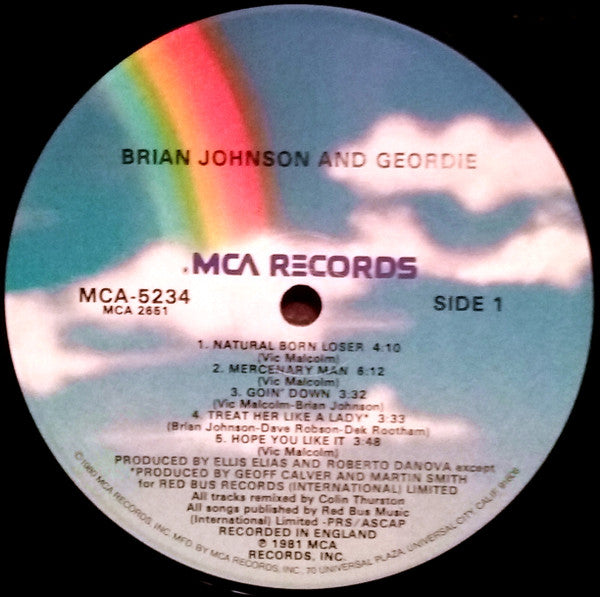 Brian Johnson And Geordie : Brian Johnson And Geordie (LP, Album, Glo)