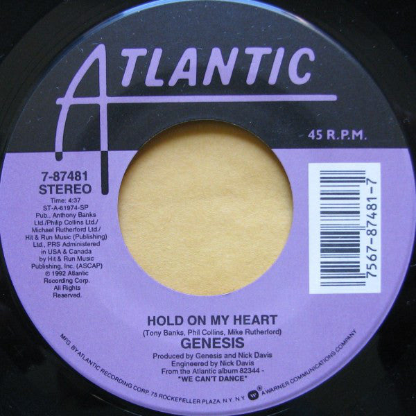 Genesis : Hold On My Heart (7", Spe)