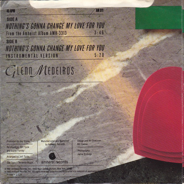 Glenn Medeiros : Nothing's Gonna Change My Love For You (7", Styrene, Car)