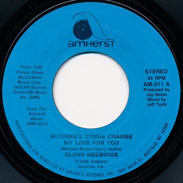 Glenn Medeiros : Nothing's Gonna Change My Love For You (7", Styrene, Car)