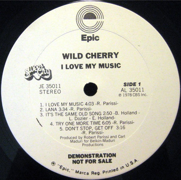 Wild Cherry : I Love My Music (LP, Album, Promo)