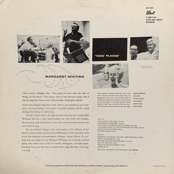 Margaret Whiting : Goin' Places (LP, Album, Mono)