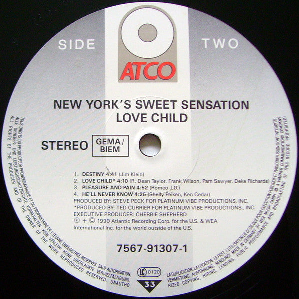 New York's Sweet Sensation* : Love Child (LP, Album)