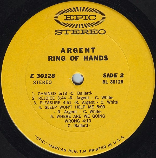 Argent : Ring Of Hands (LP, Album, Gat)