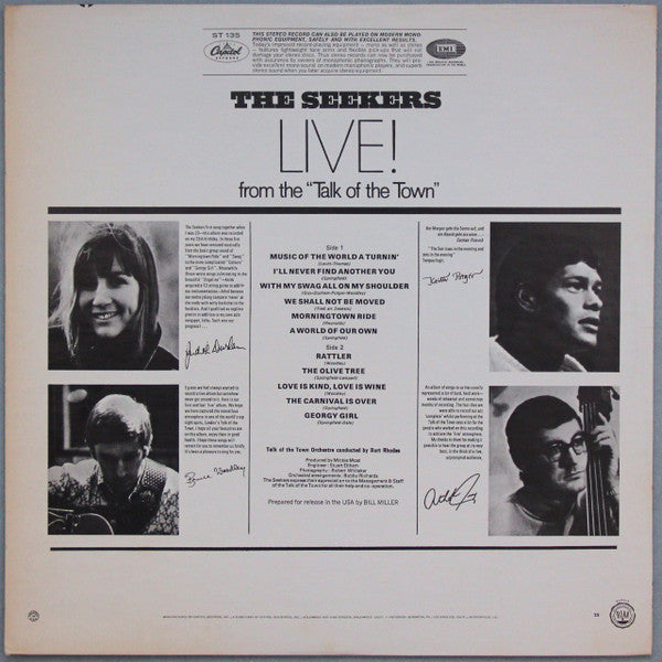 The Seekers : Live! (LP, Album, Los)