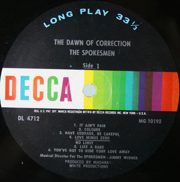 The Spokesmen : The Dawn Of Correction (LP, Album, Mono)