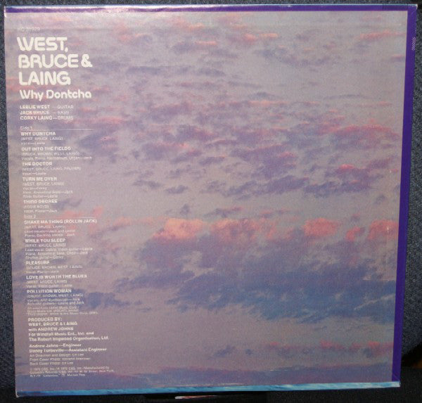 West, Bruce & Laing : Why Dontcha (LP, Album, RE)