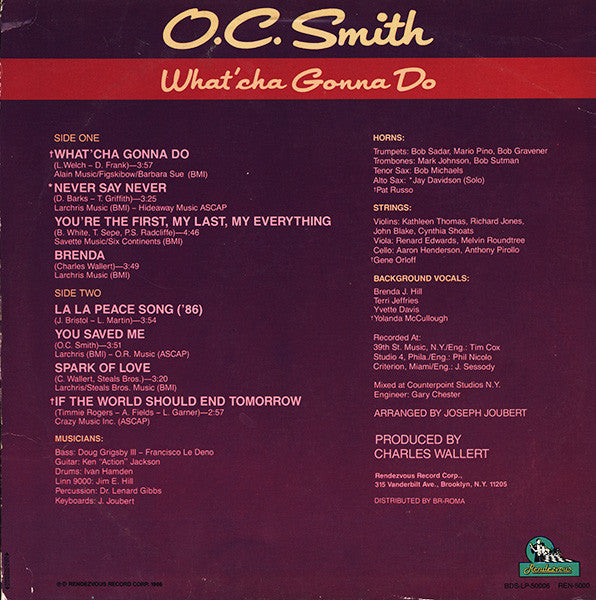 OC Smith : What'cha Gonna Do (LP, Album)
