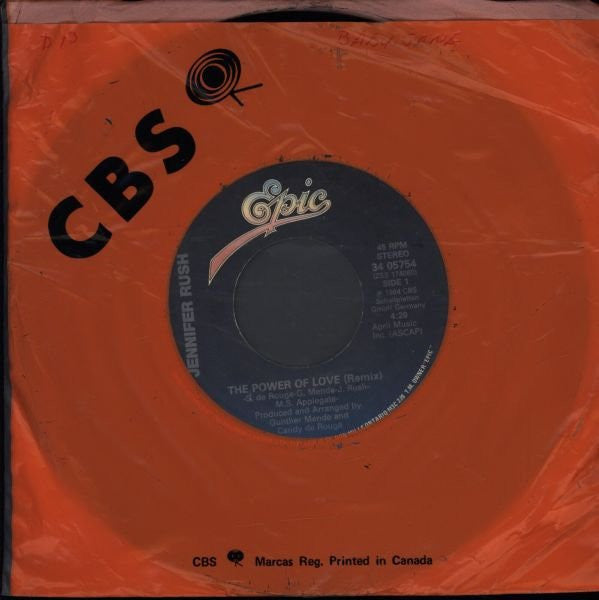 Jennifer Rush : The Power Of Love (Remix) (7", Single)