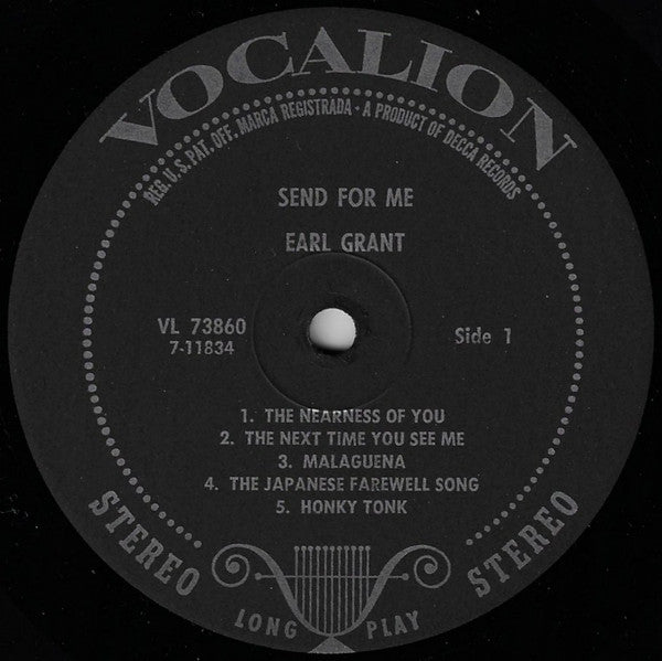 Earl Grant : Send For Me (LP, Album, Pin)