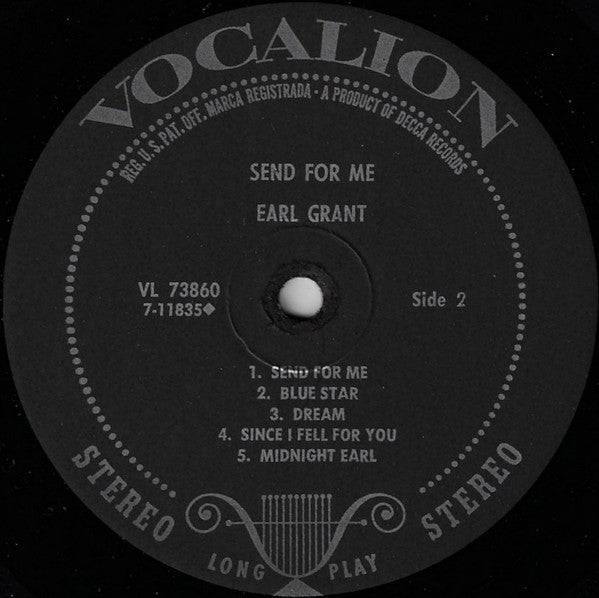 Earl Grant : Send For Me (LP, Album, Pin)