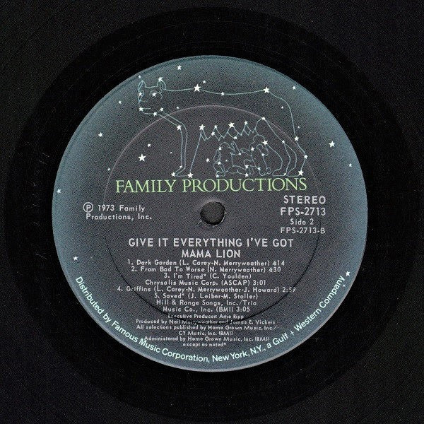 Mama Lion : Give It Everything I've Got (LP, Album)