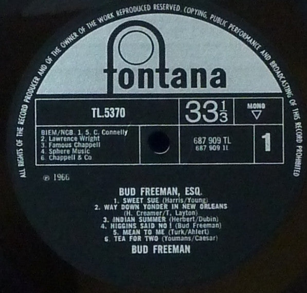 Bud Freeman : Bud Freeman Esq (LP, Mono)