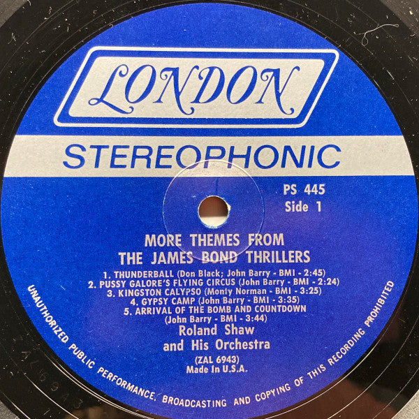 The Roland Shaw Orchestra : More Themes From The James Bond Thrillers (LP)