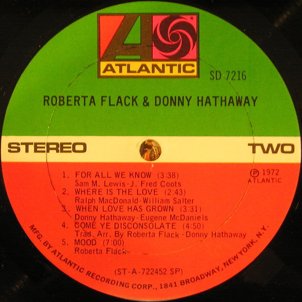 Roberta Flack & Donny Hathaway : Roberta Flack & Donny Hathaway (LP, Album, SP )