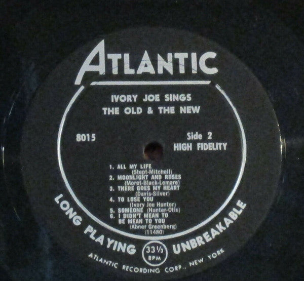 Ivory Joe Hunter : Ivory Joe Sings The Old And The New (LP, Album, Mono)