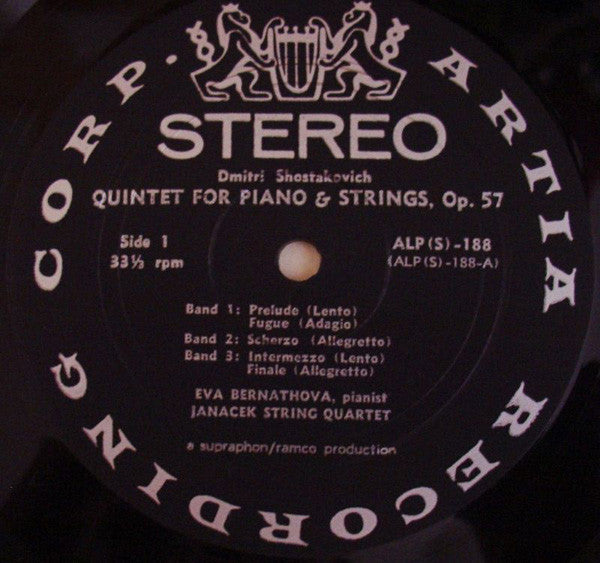 Dmitri Shostakovich - The Janacek Quartet*, Eva Bernathova* : String Quartet No. 4, Opus 83 / Piano Quintet In G Minor, Opus 57 (LP, Album)