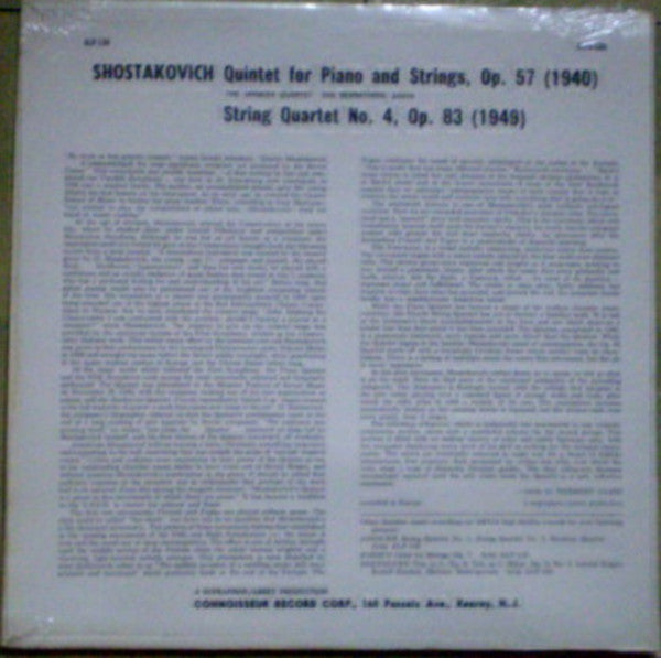 Dmitri Shostakovich - The Janacek Quartet*, Eva Bernathova* : String Quartet No. 4, Opus 83 / Piano Quintet In G Minor, Opus 57 (LP, Album)