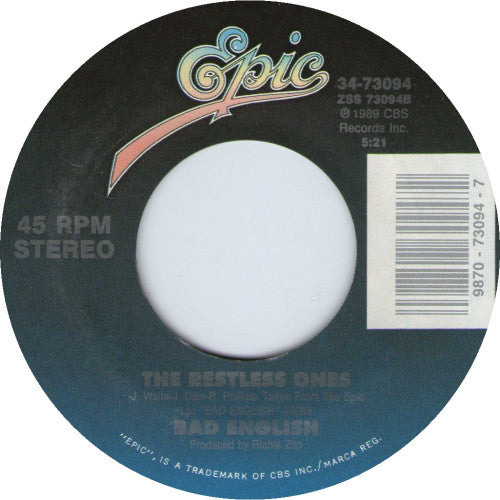 Bad English : Price Of Love (Remix) (7", Car)