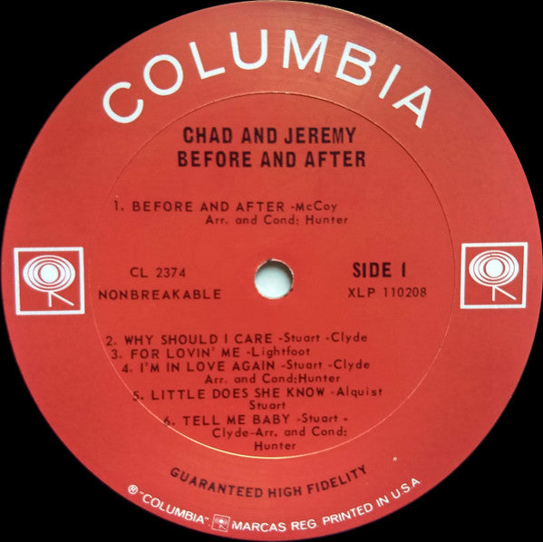 Chad & Jeremy : Before And After (LP, Album, Mono)