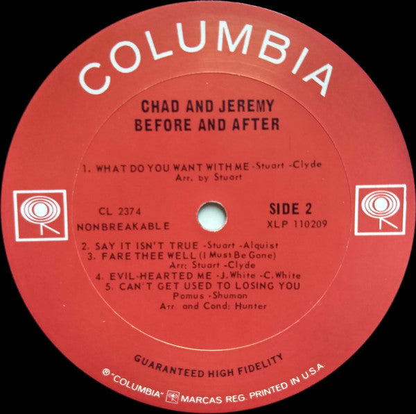 Chad & Jeremy : Before And After (LP, Album, Mono)