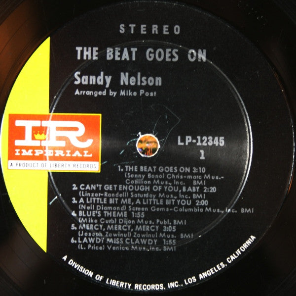 Sandy Nelson : The Beat Goes On (LP, Album, Ind)