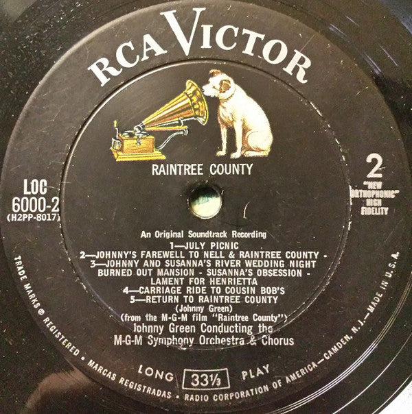 Johnny Green : Raintree County (An Original Soundtrack Recording) (2xLP)