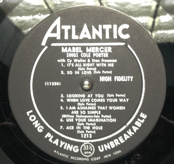 Mabel Mercer : Mabel Mercer Sings Cole Porter (LP, Album, Mono)