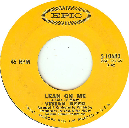 Vivian Reed : Lean On Me (7", Single, Styrene)