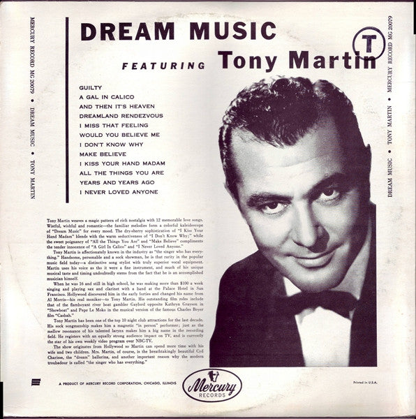 Tony Martin (3) : Dream Music (LP, Album, Mono)