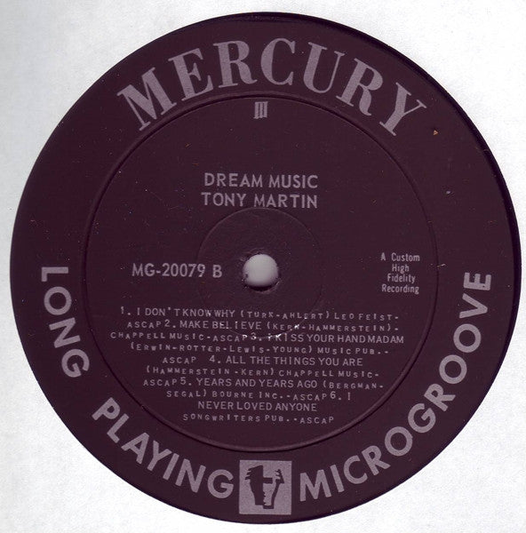 Tony Martin (3) : Dream Music (LP, Album, Mono)