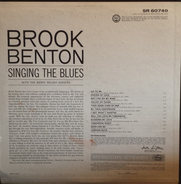 Brook Benton : Singing The Blues (LP, Album)