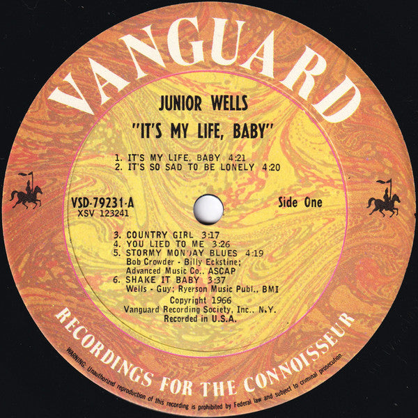 Junior Wells : It's My Life, Baby (LP, Album, RE)