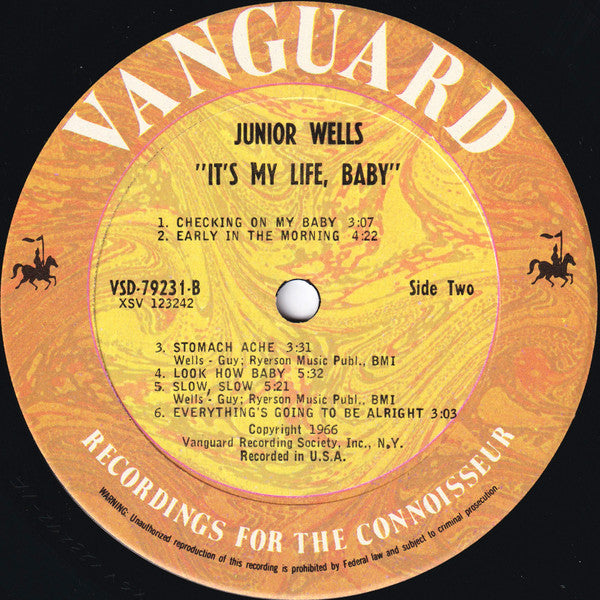 Junior Wells : It's My Life, Baby (LP, Album, RE)
