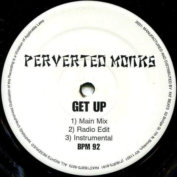 Perverted Monks : Get Up / Desperados (12")