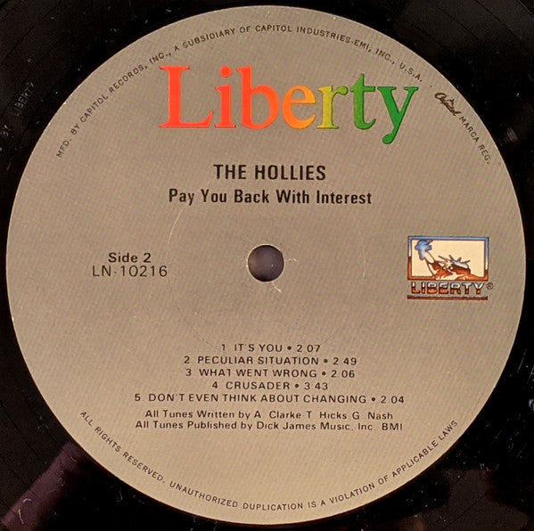 The Hollies : Pay You Back With Interest (LP, Album, RE)