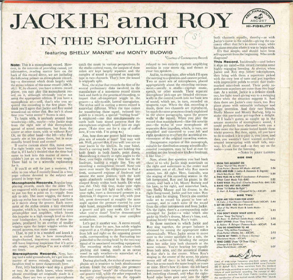 Jackie And Roy* : In The Spotlight (LP, Album, Mono)