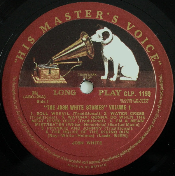 Josh White : The Josh White Stories Volume I (LP, Mono)