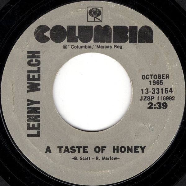 Lenny Welch : Since I Fell For You / A Taste Of Honey (7", Single, RE)