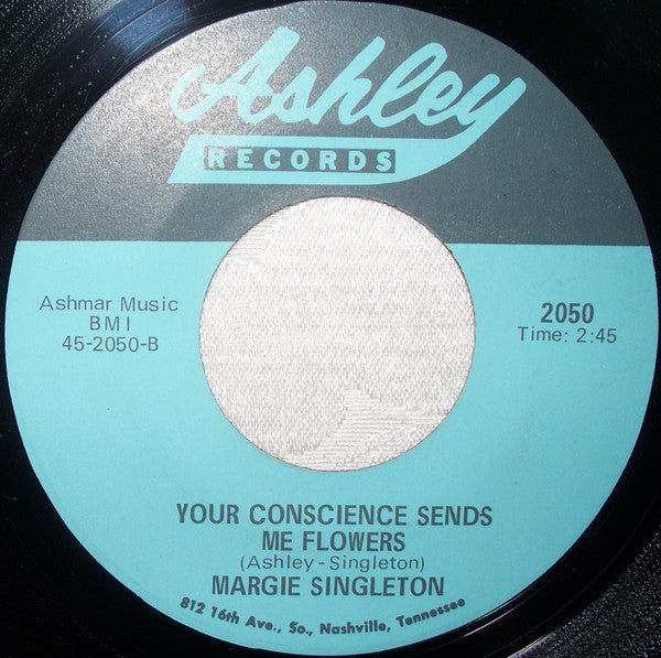 Margie Singleton : Wandering Mind / Your Conscience Sends Me Flowers (7", Single)