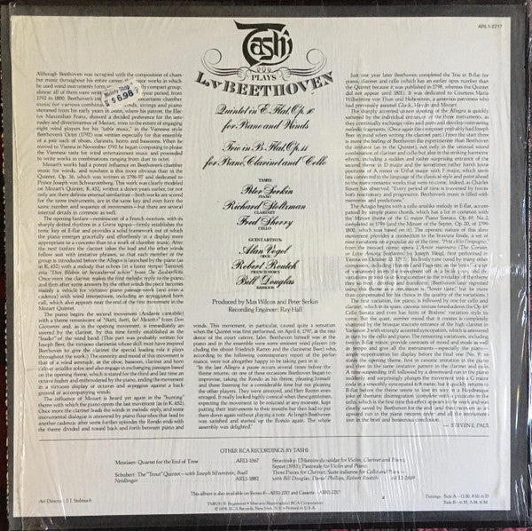Tashi Plays L. v Beethoven* : Quintet For Piano And Winds In E-Flat, Opus 16 / Trio In B-Flat, Opus 11 (LP, Album)